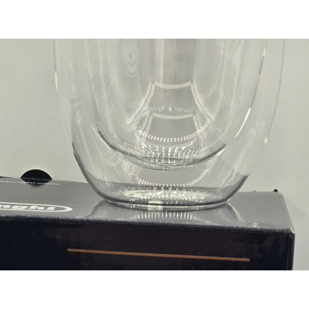 DeLonghi Cappuccino Glasses Double Wall‎ 270ml (9.1oz) Thermal Glass Set of 2